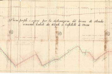 Piano di sistemazione della strada da Alzate a Castelletto di Momo.<br>(Fonte: archivio storico comunale)