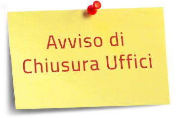 Chiusura Ufficio Anagrafe, Stato Civile e Servizi alle Persone