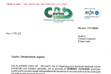 comunicazione sciopero consorzio area vasto basso novarese
